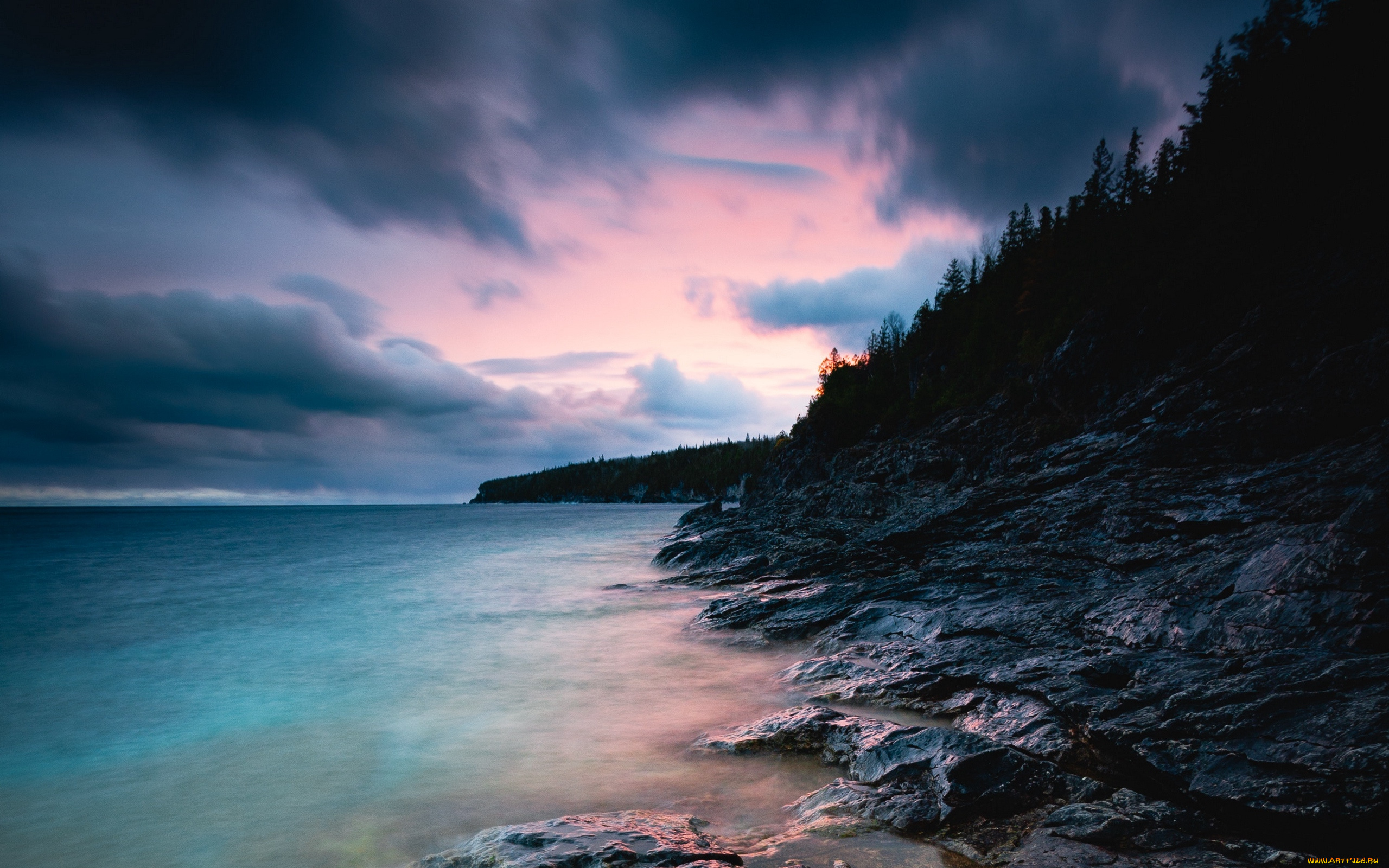 природа, побережье, море, камни