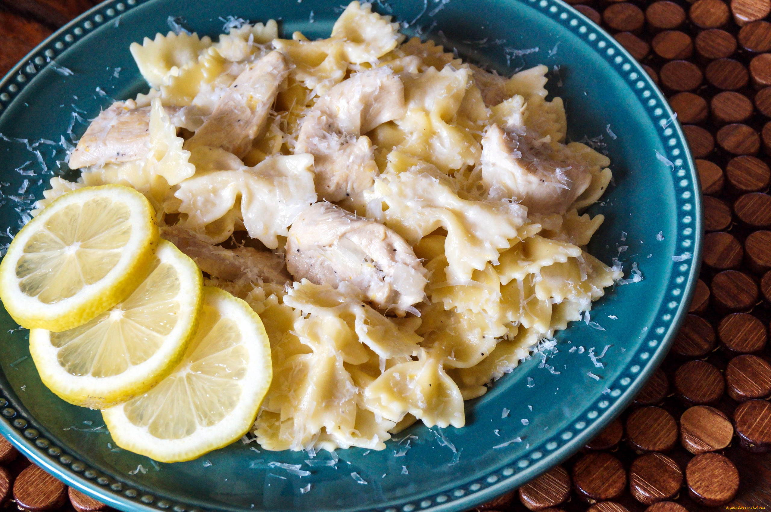 еда, макаронные, блюда, лимон, бантики, паста, макароны