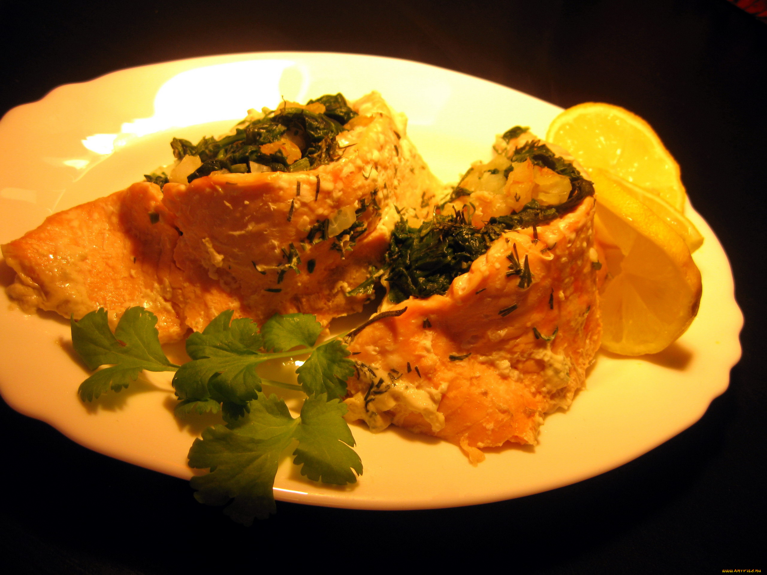 еда, рыбные, блюда, , с, морепродуктами, лосось