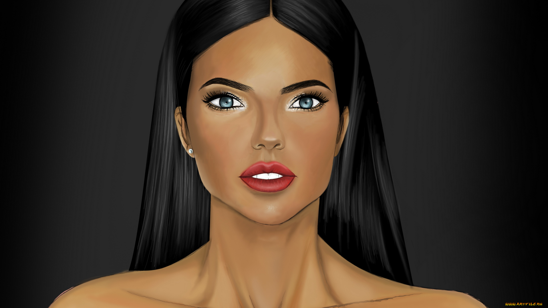 рисованное, люди, девушка, фон, взгляд