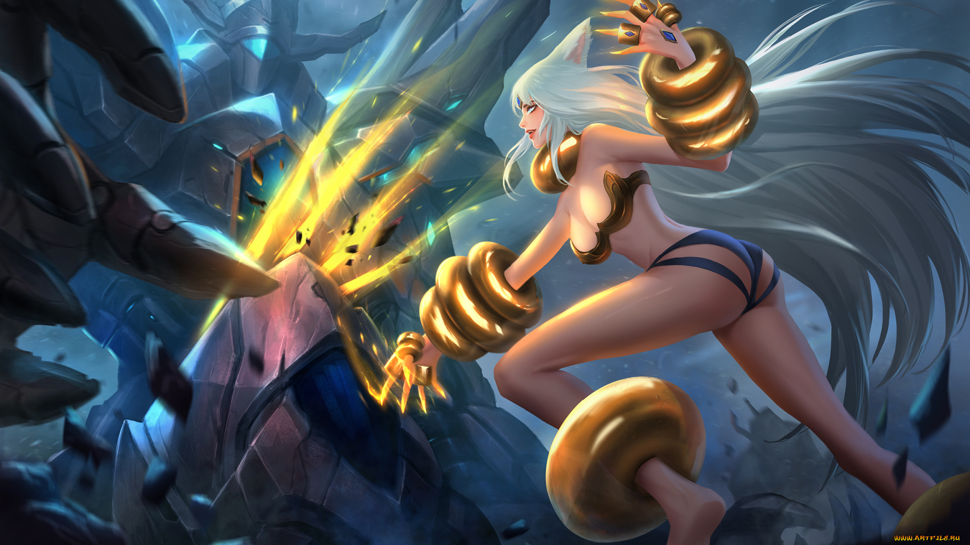 видео, игры, league, of, legends, бой, ушки, фон, девушка