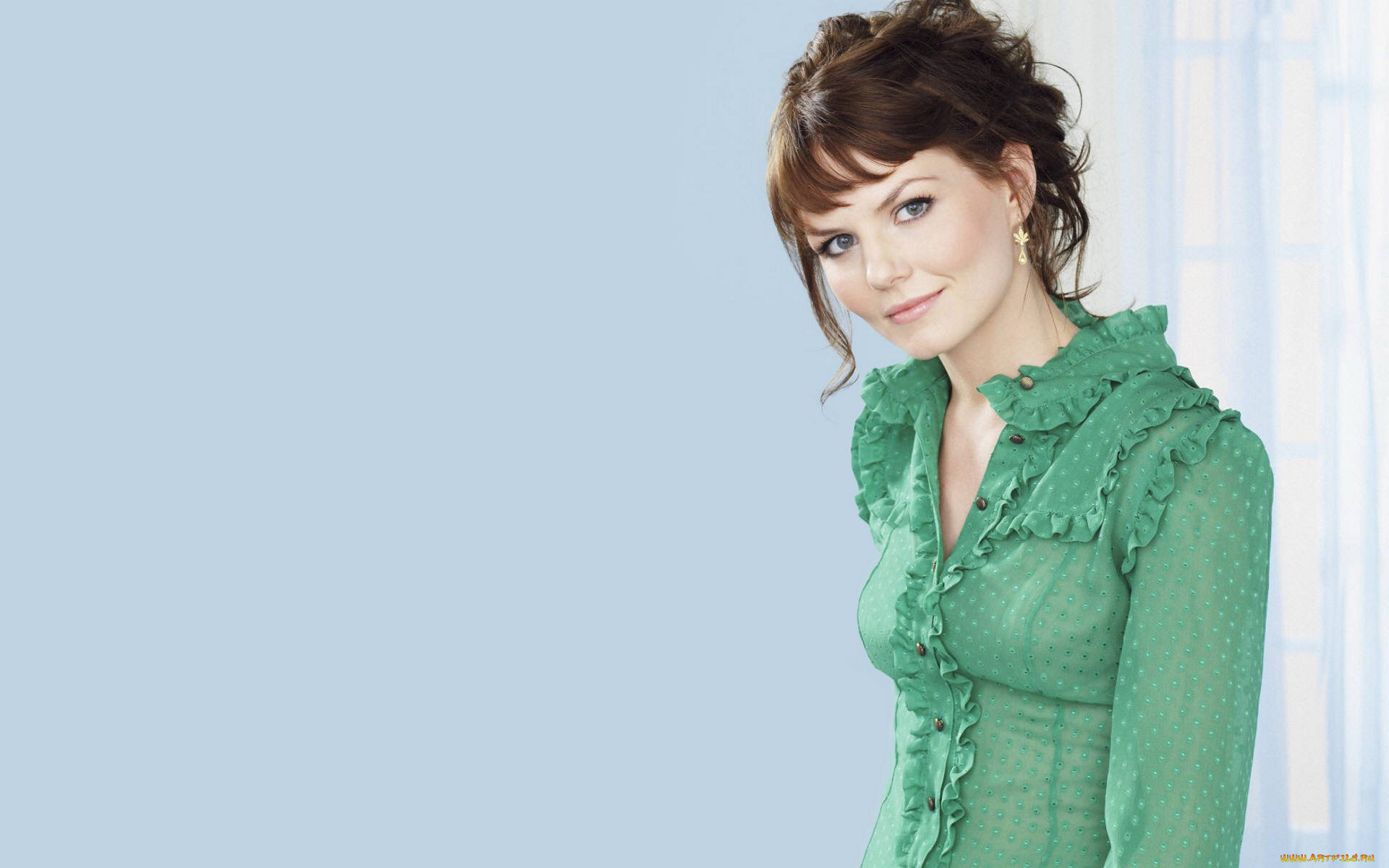 девушки, jennifer, morrison, шатенка, блузка, улыбка