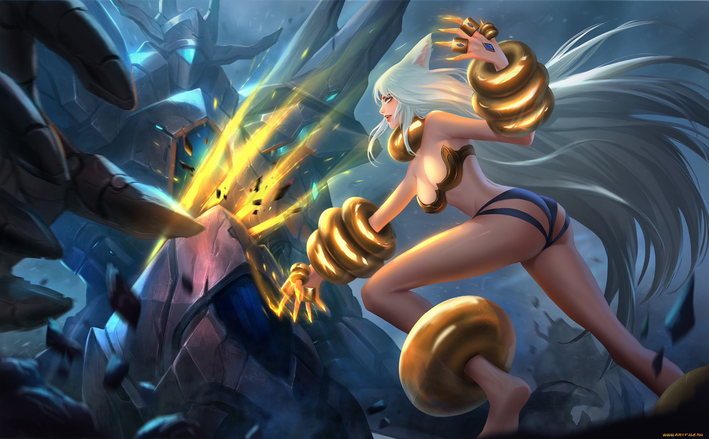 видео, игры, league, of, legends, бой, ушки, фон, девушка