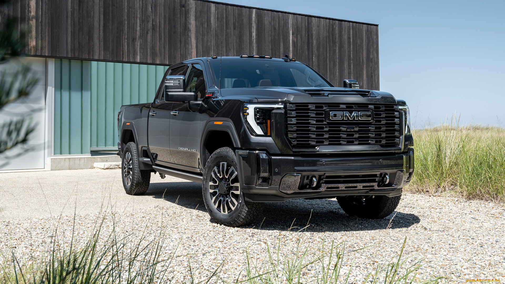 автомобили, gm-gmc, black, gmc, sierra2500, hd, denali, ultimate, crew, cab, 2024, черный, пикап