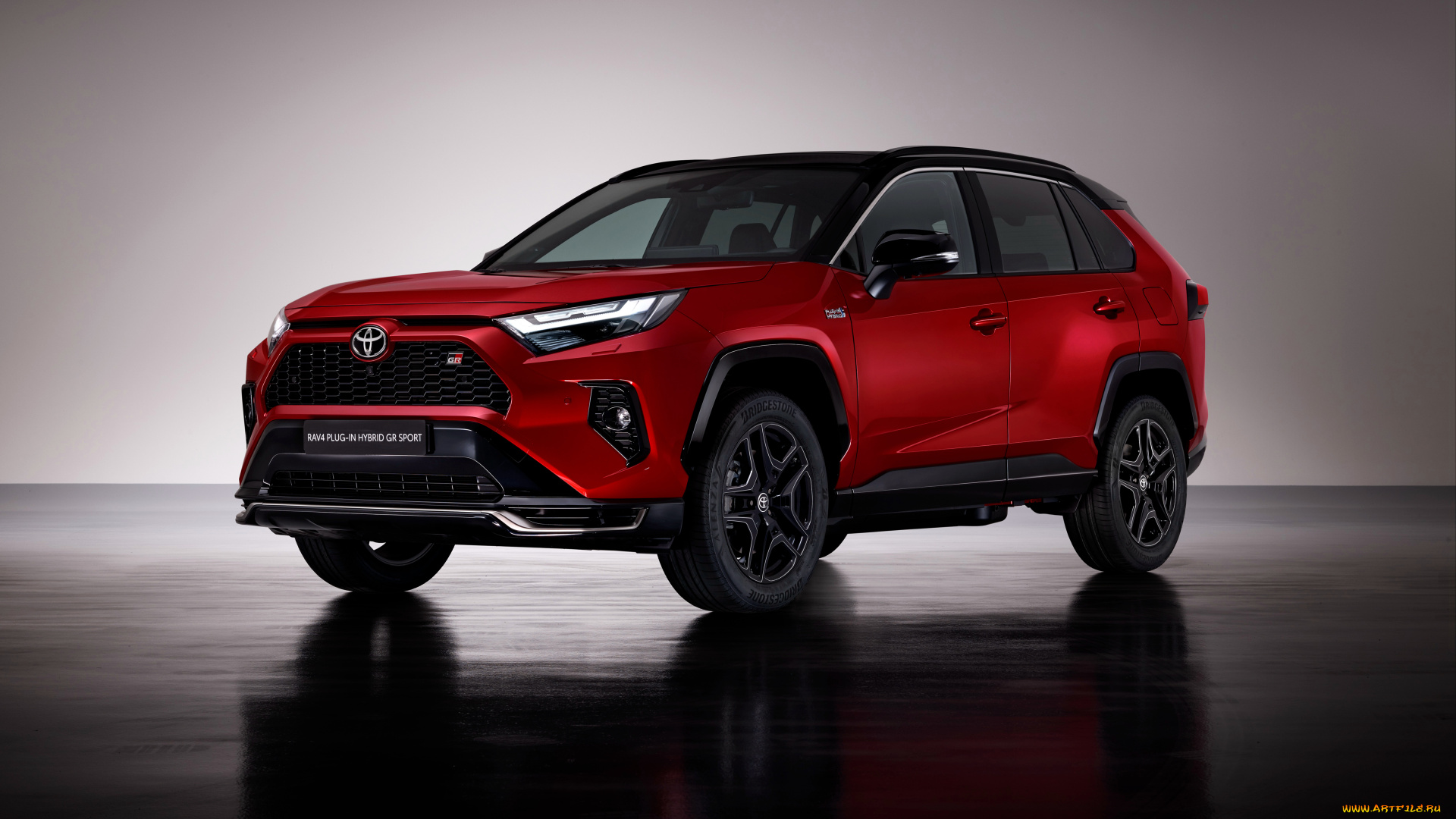 автомобили, toyota, rav4, plug, in, hybrid, gr, sport, 2022, красный, кроссовер, гибрид, студия