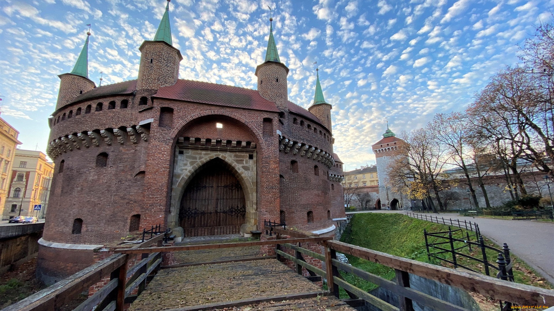 barbican, and, st, florian`s, gate, города, краков, , польша, barbican, and, st, florian's, gate