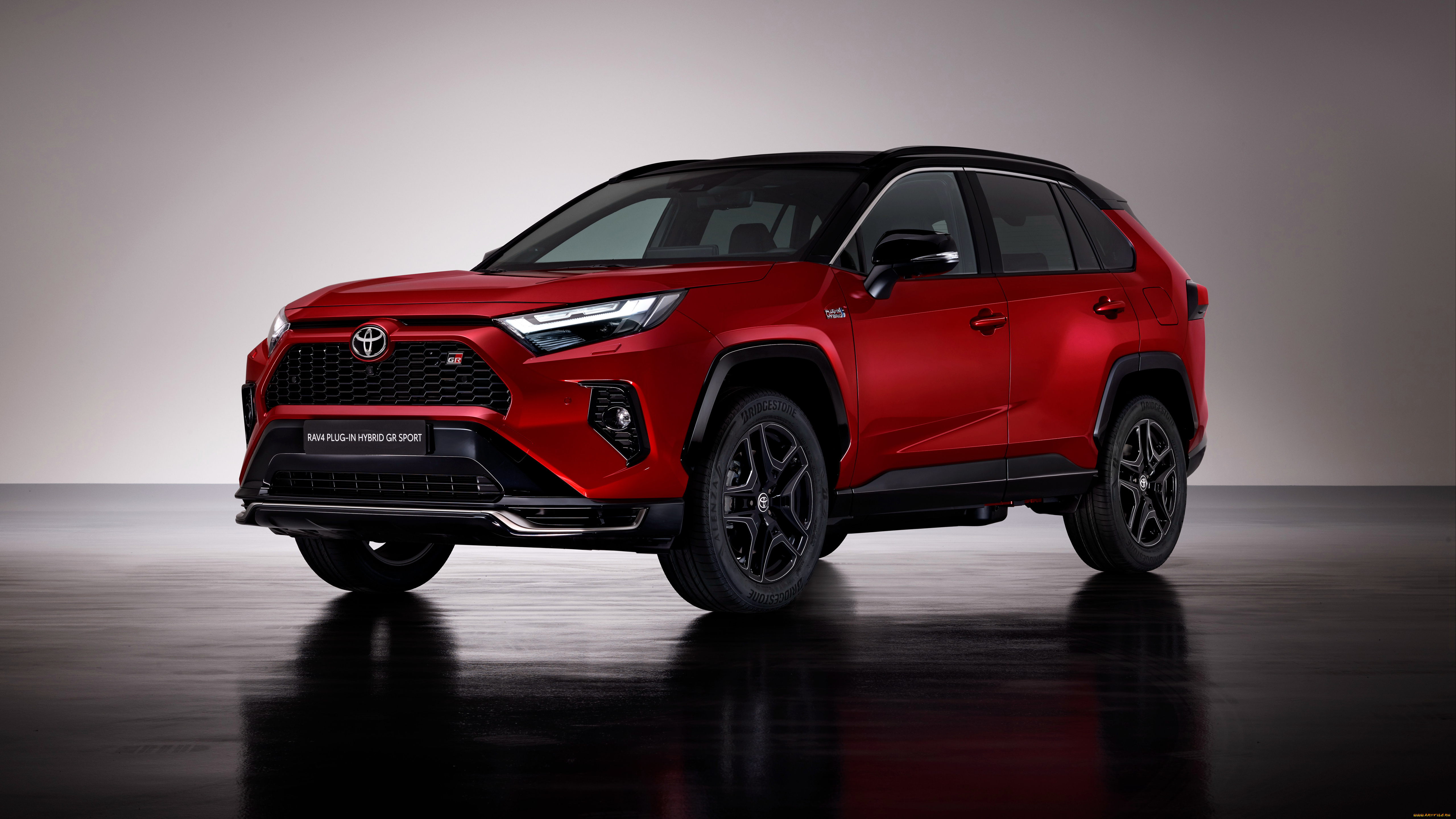 автомобили, toyota, rav4, plug, in, hybrid, gr, sport, 2022, красный, кроссовер, гибрид, студия