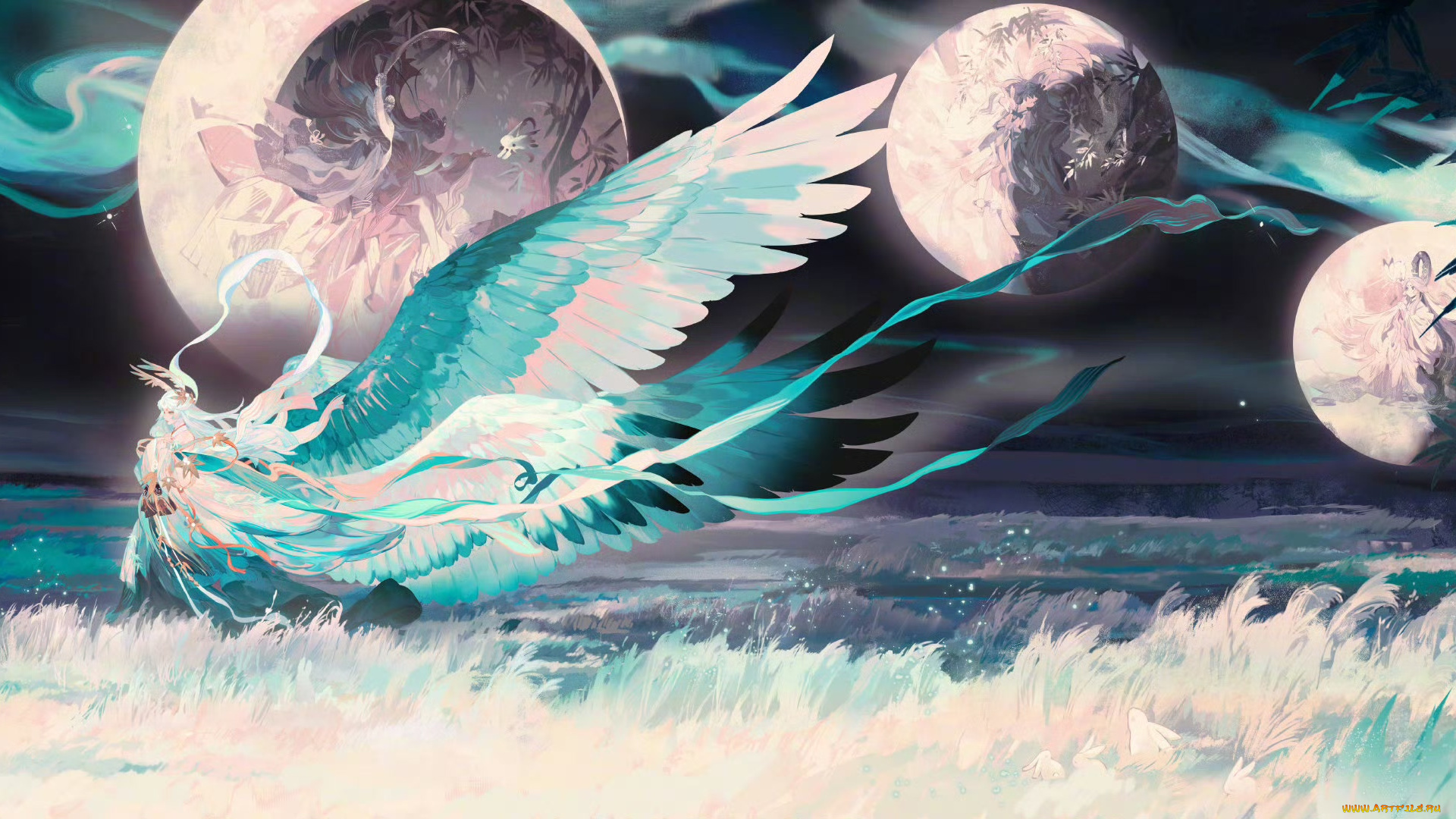 аниме, животные, , существа, девушка