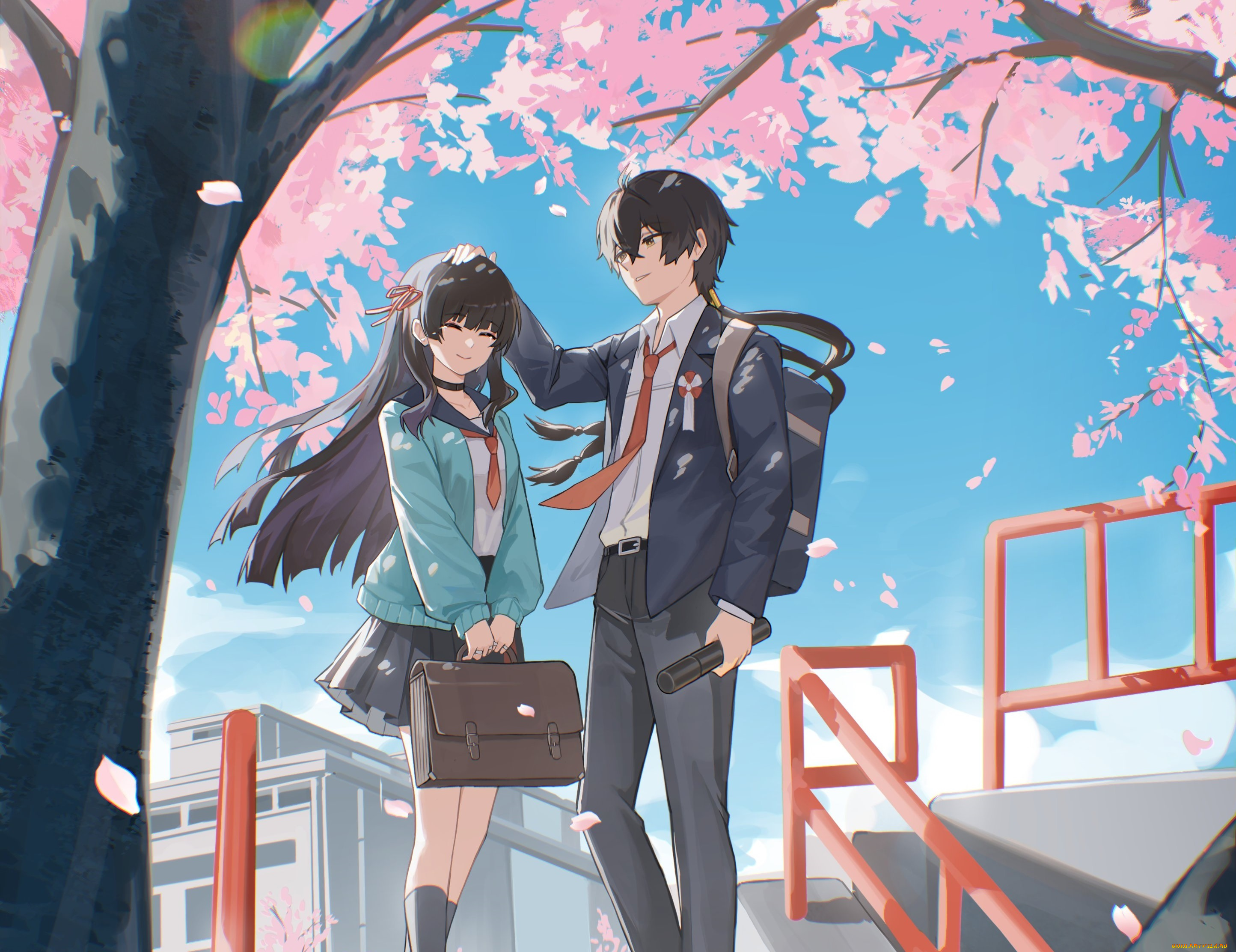 аниме, wuthering, waves, двое, парень, девушка