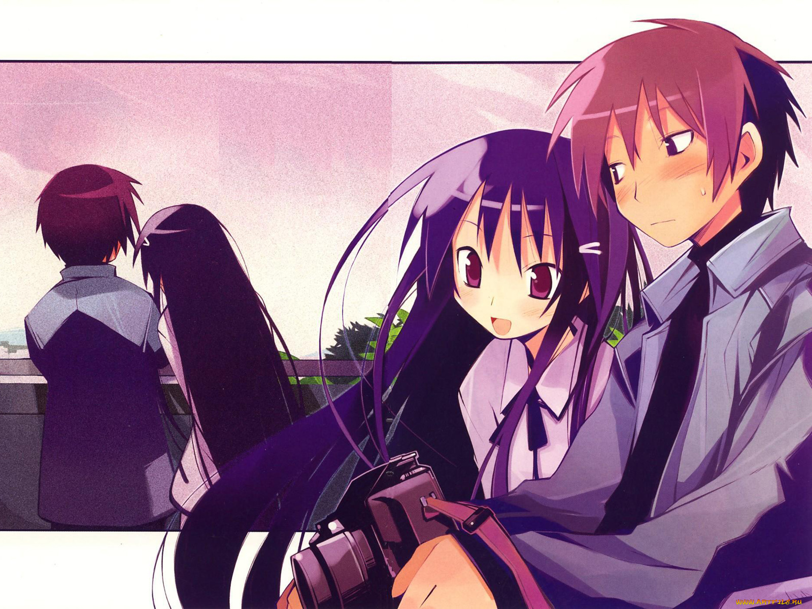 аниме, hanbun, no, tsuki, ga, noboru, sora