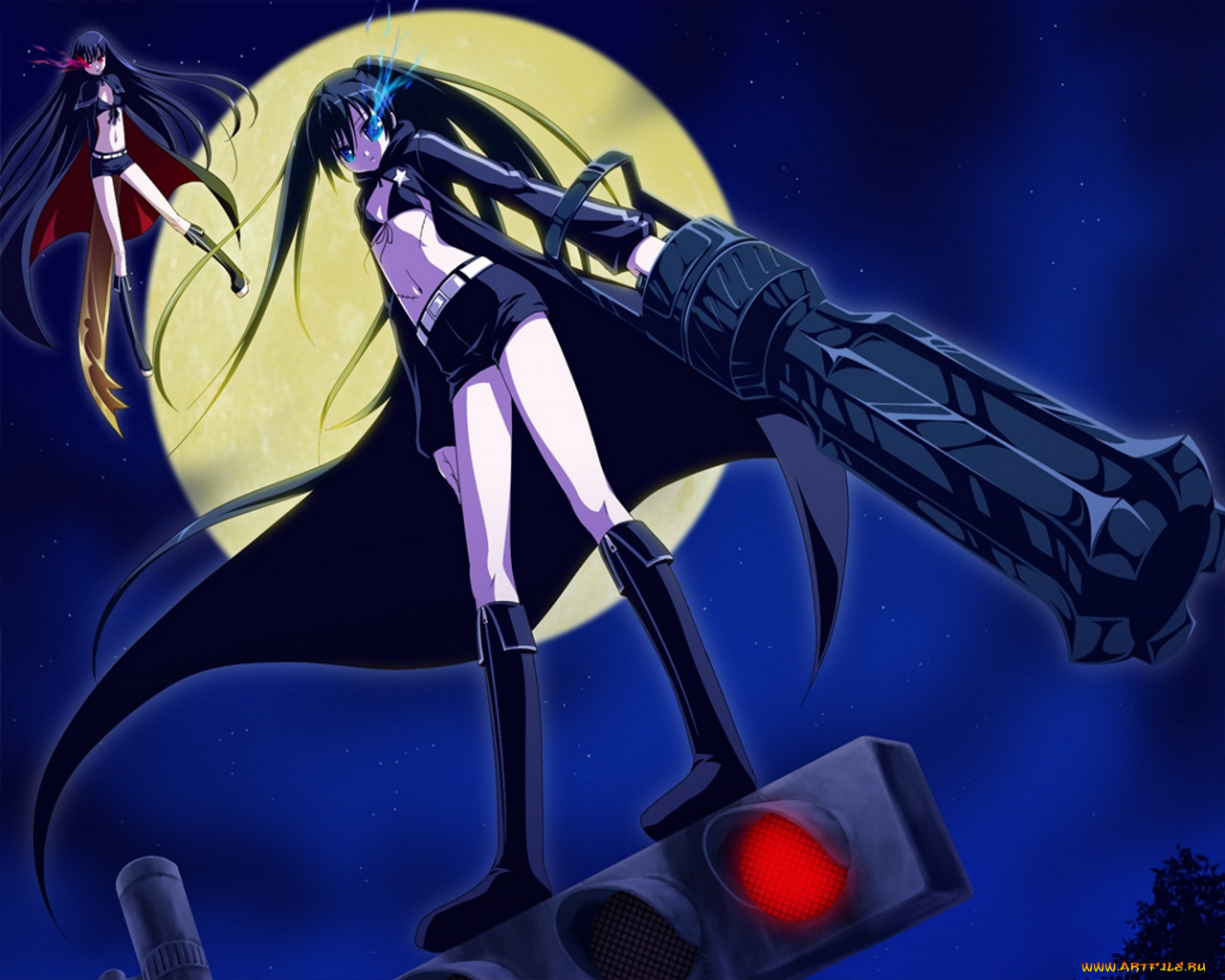 аниме, black, rock, shooter