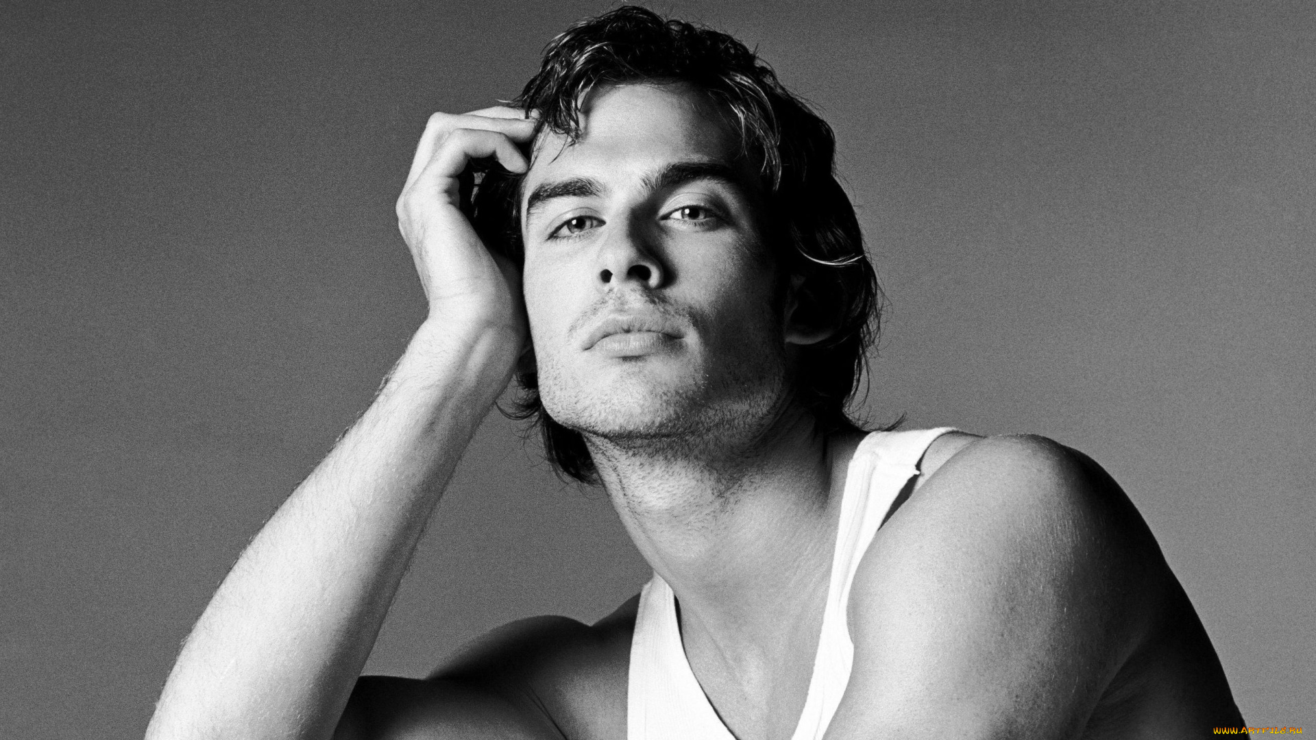 ian, somerhalder, мужчины, актёр, майка, парень, мужчина, брюнет, фото