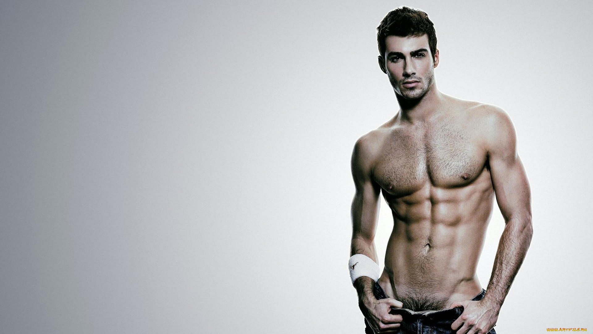 мужчины, unsort, джинсы, взгляд, торс