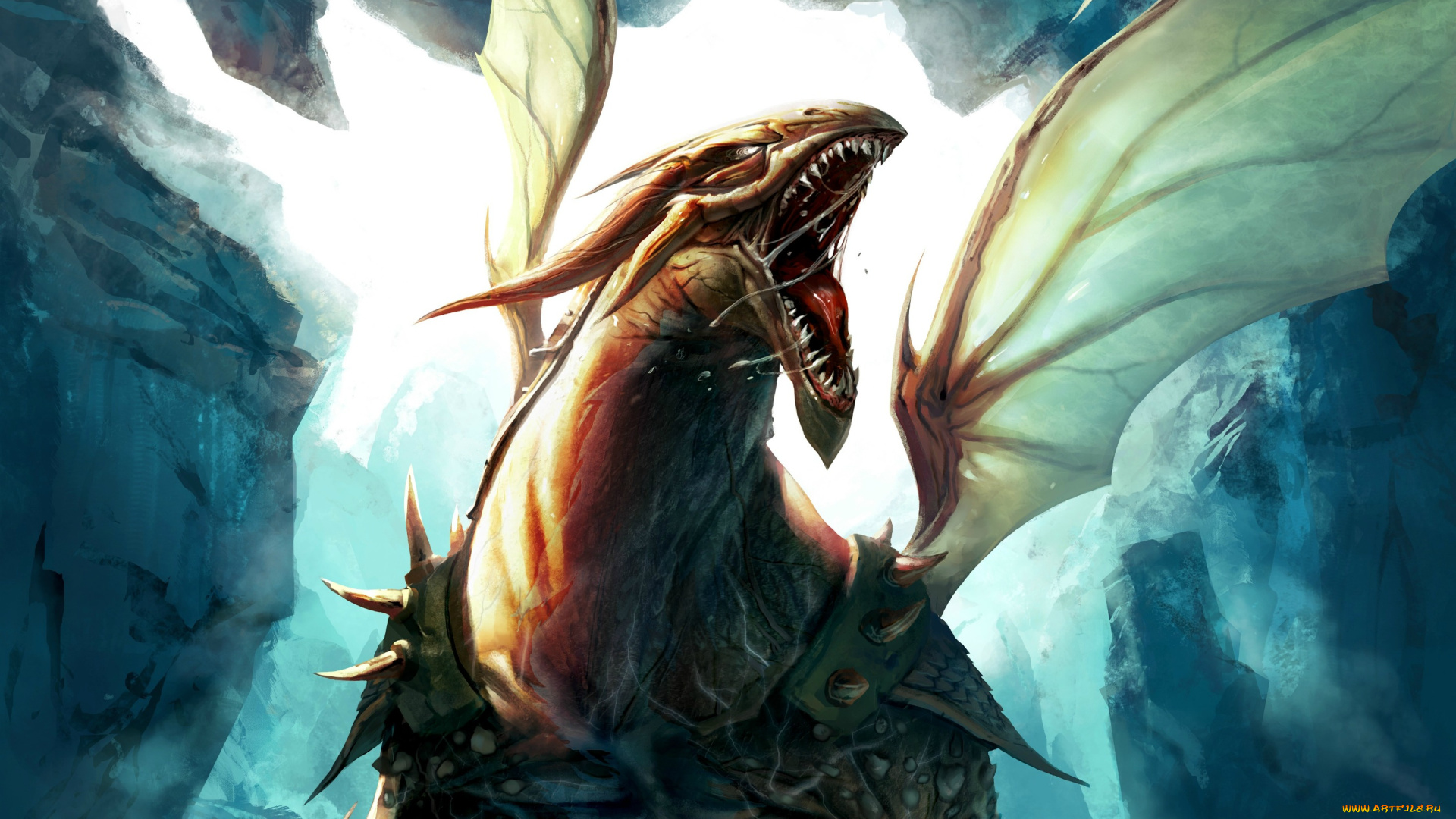 drakensang, видео, игры, online, дракон, пасть, крылья