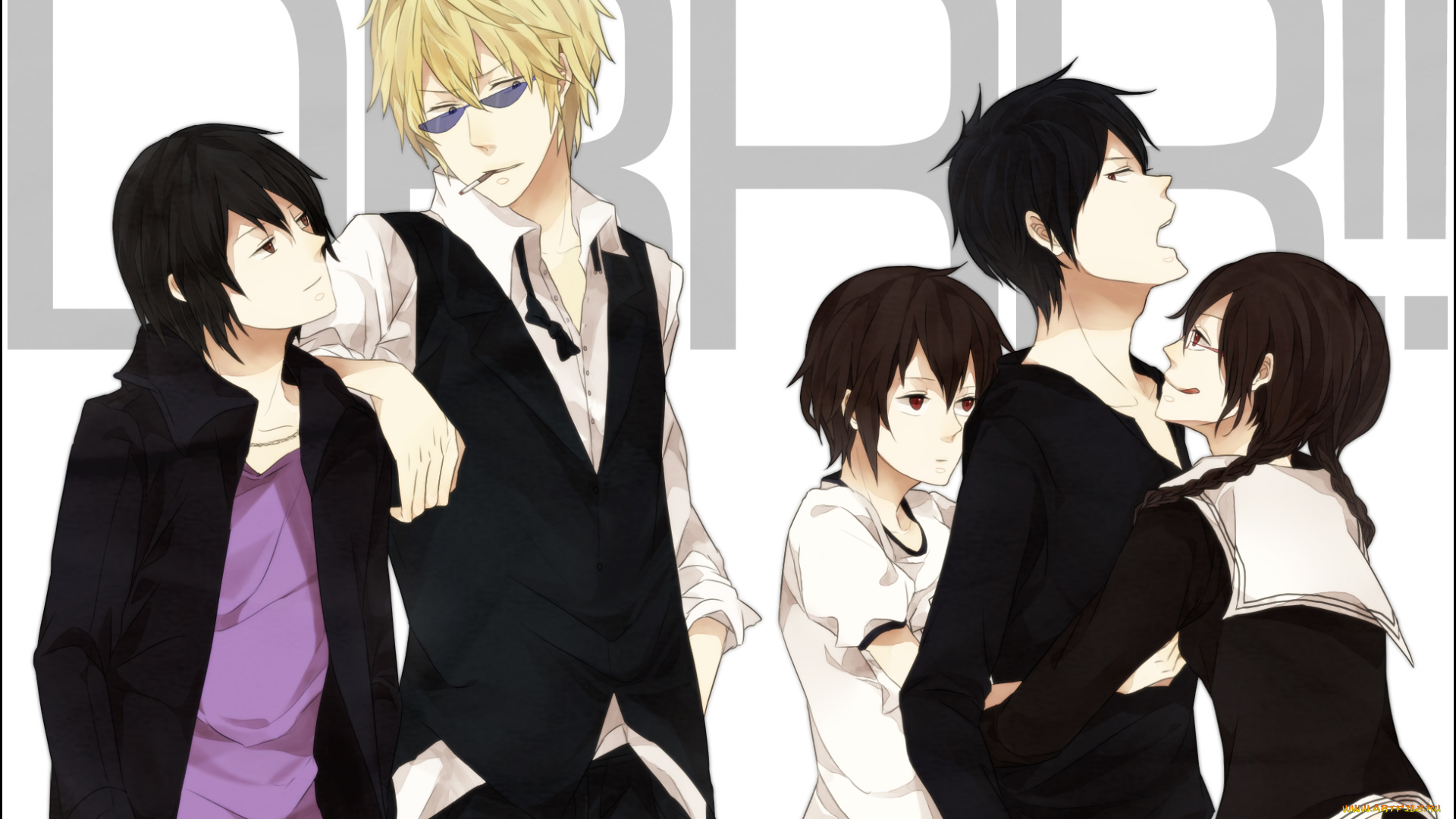 аниме, dyurarara, люди