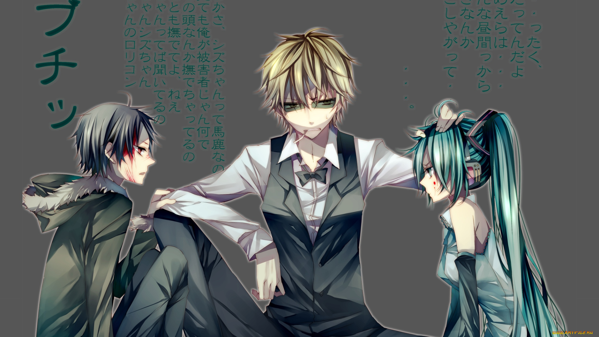 аниме, dyurarara, трио