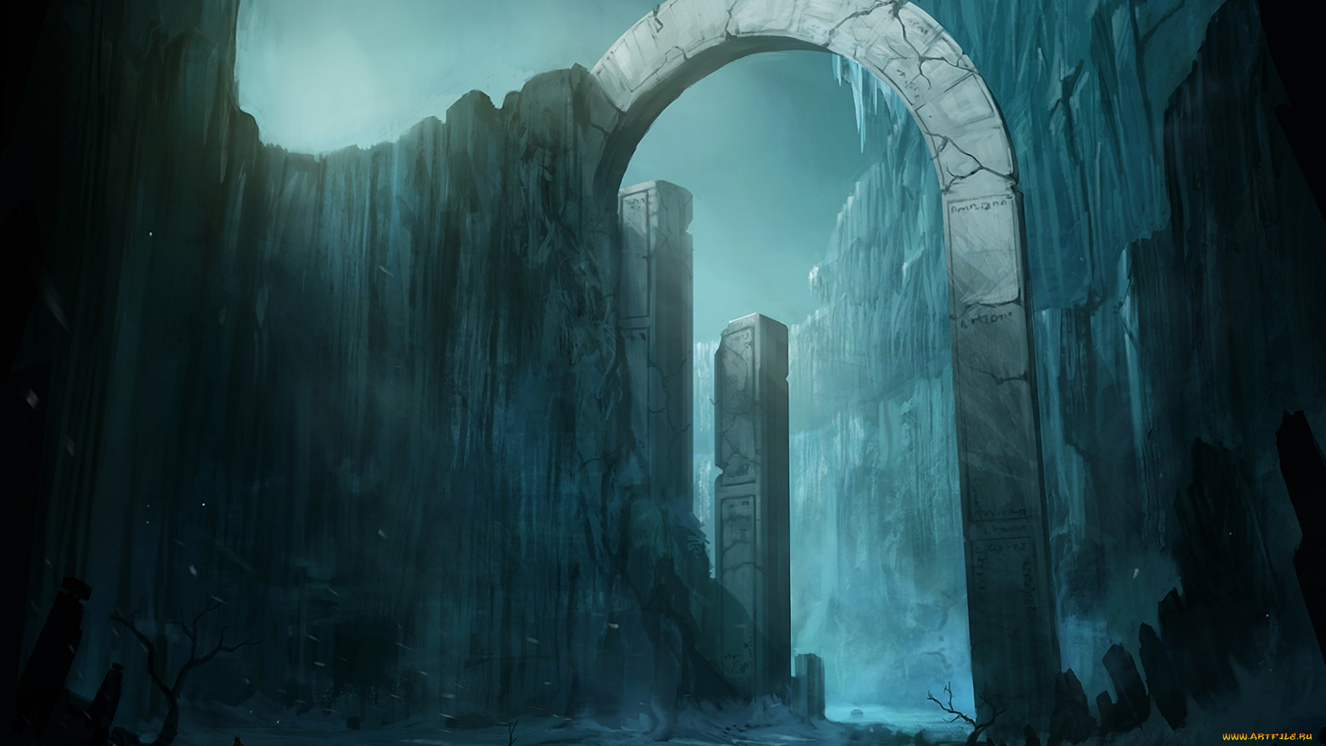 фэнтези, иные, миры, , иные, времена, путник, лед, обелиск, арка