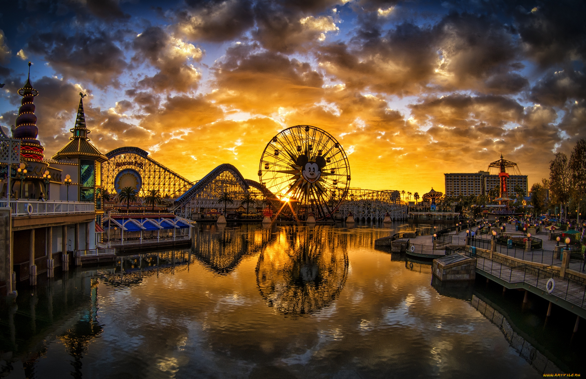 города, диснейленд, парк, развлечений