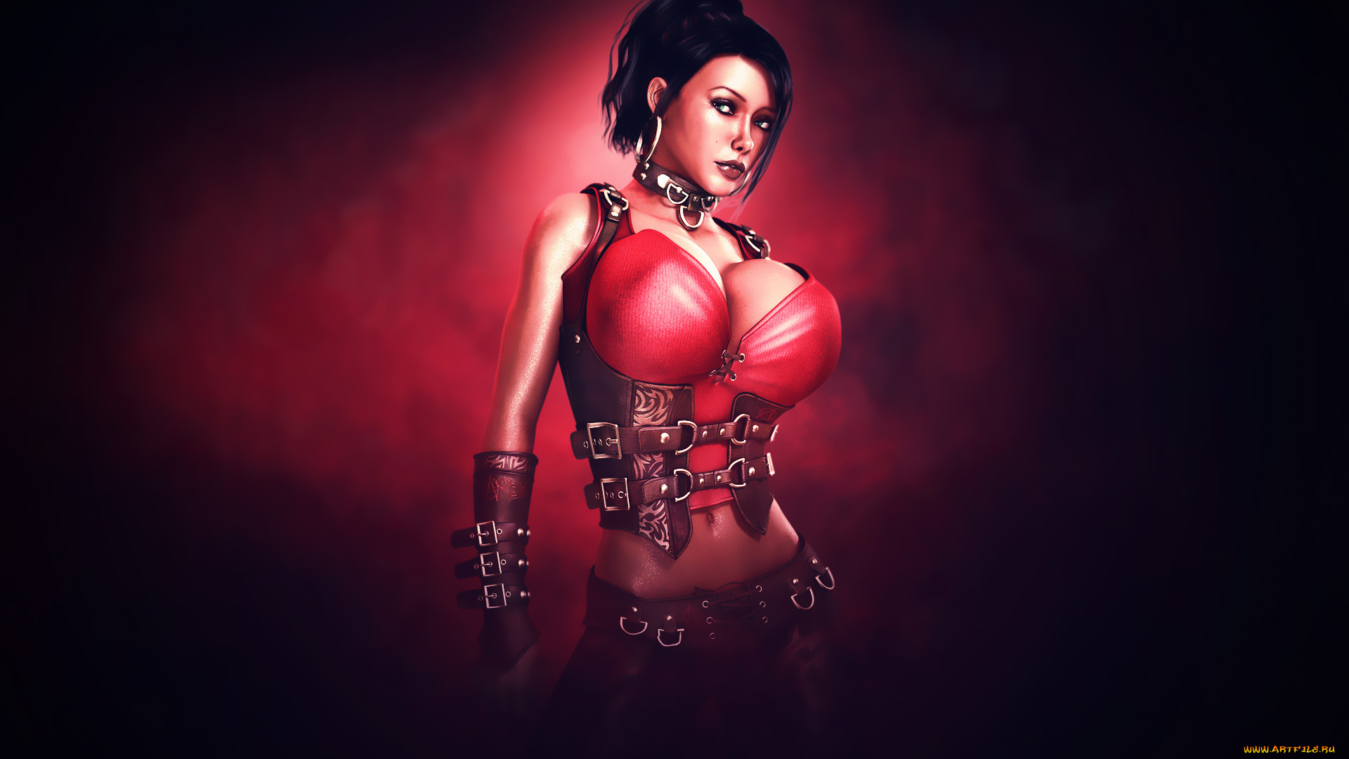 3д, графика, люди, , people, 3d, корсет, девушка, брюнетка