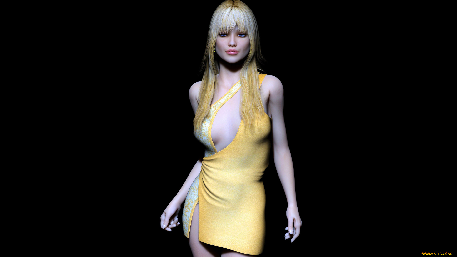 3д, графика, люди, , people, девушка, взгляд, фон