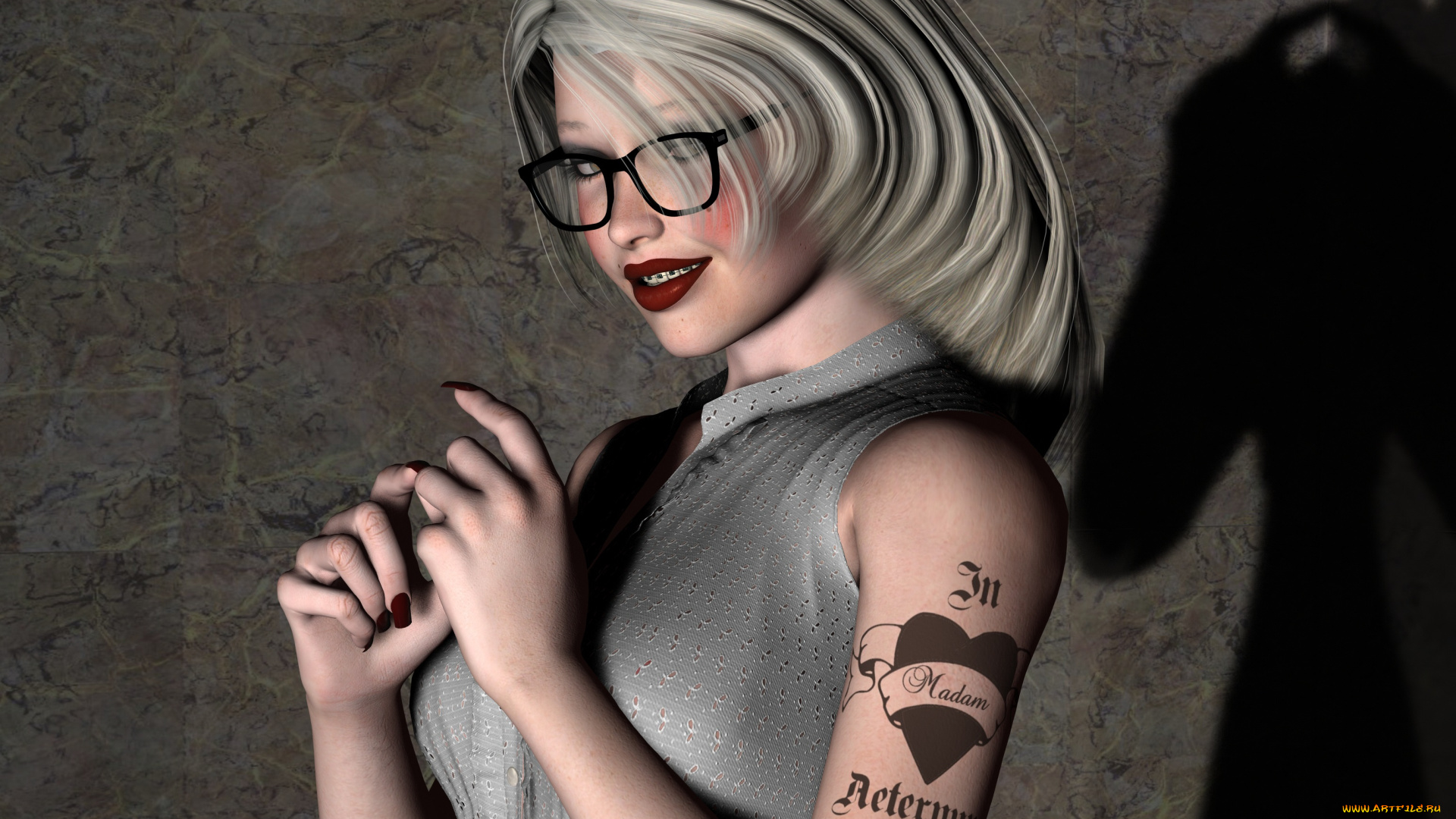 3д, графика, люди, , people, очки, фон, взгляд, девушка