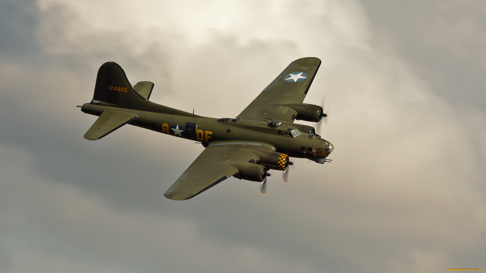 авиация, боевые, самолёты, flying, fortress, бомбардировщик, тяжёлый, четырёхмоторный, летающая, крепость, boeing, b-17