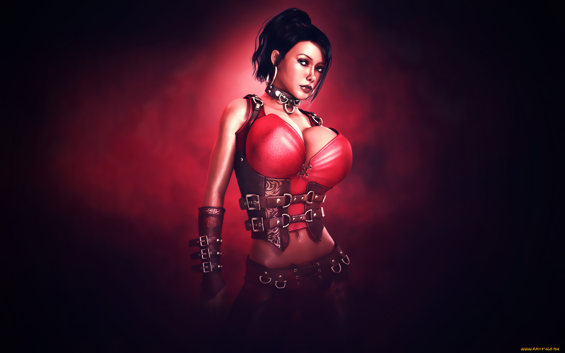 3д, графика, люди, , people, 3d, корсет, девушка, брюнетка