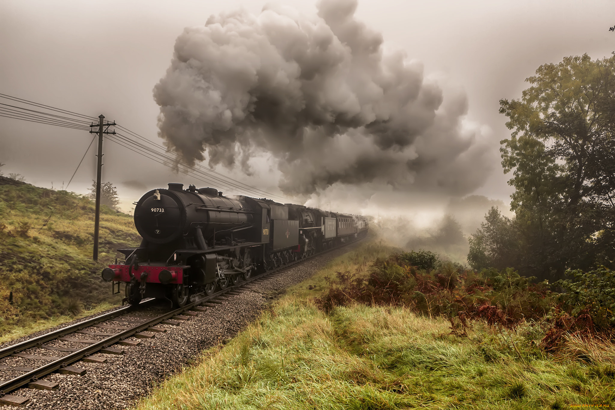 техника, паровозы, паровоз, дорога, железная
