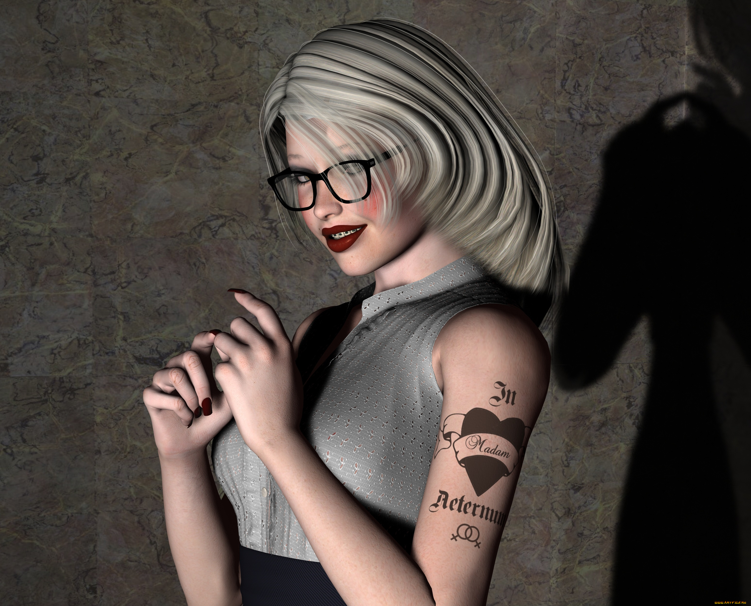 3д, графика, люди, , people, очки, фон, взгляд, девушка