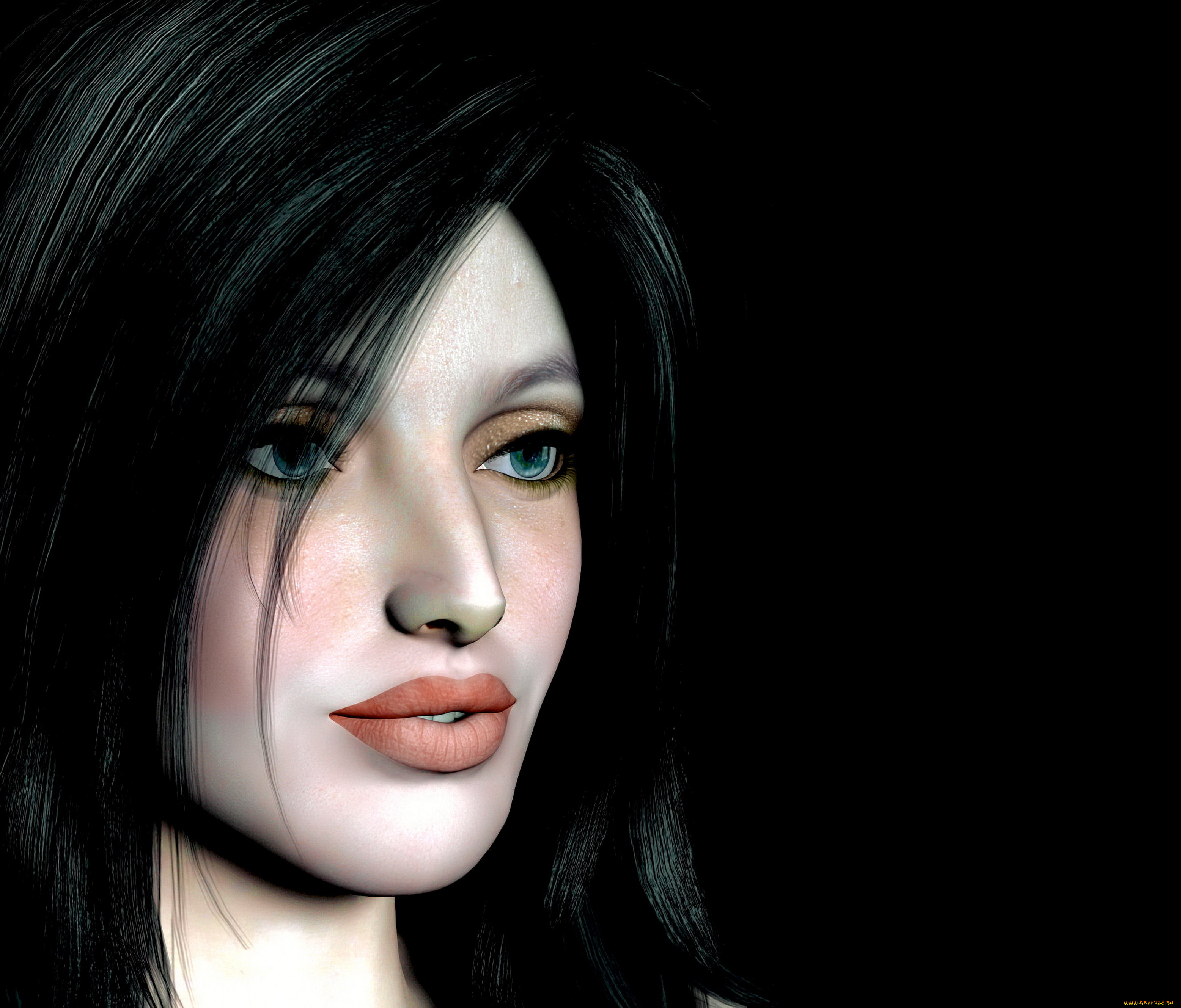 3д, графика, портрет, , portraits, девушка, взгляд, фон