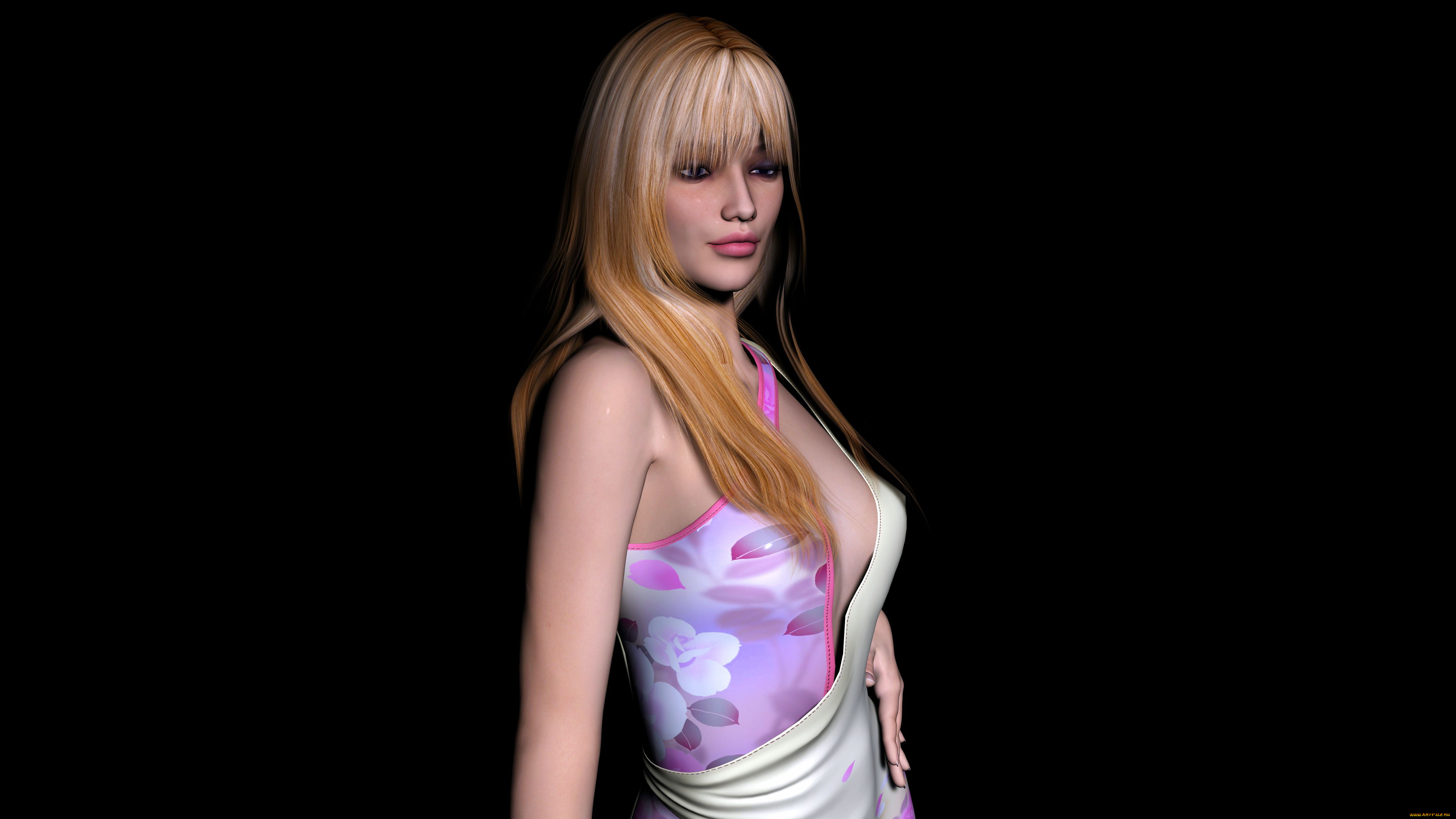 3д, графика, люди, , people, взгляд, девушка, фон, блондинка