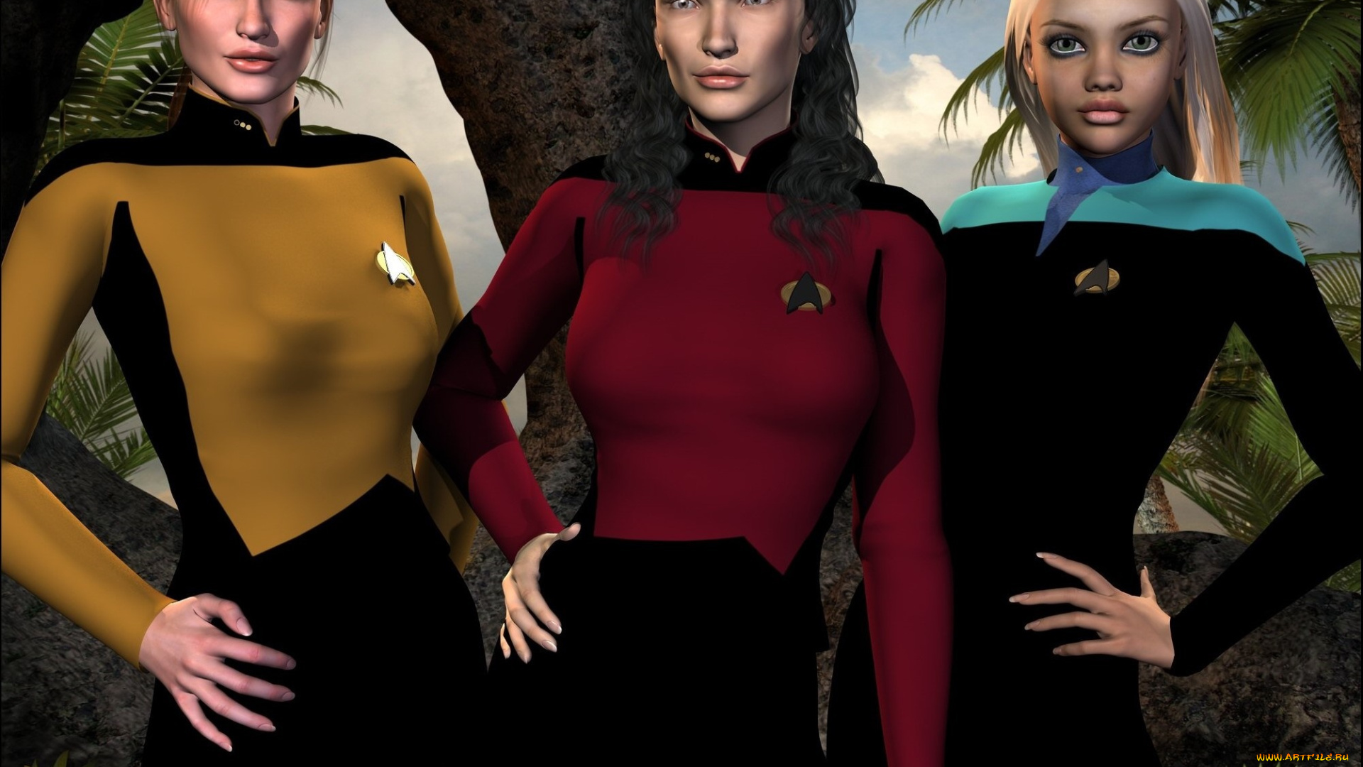 3д, графика, люди, , people, фон, взгляд, девушки