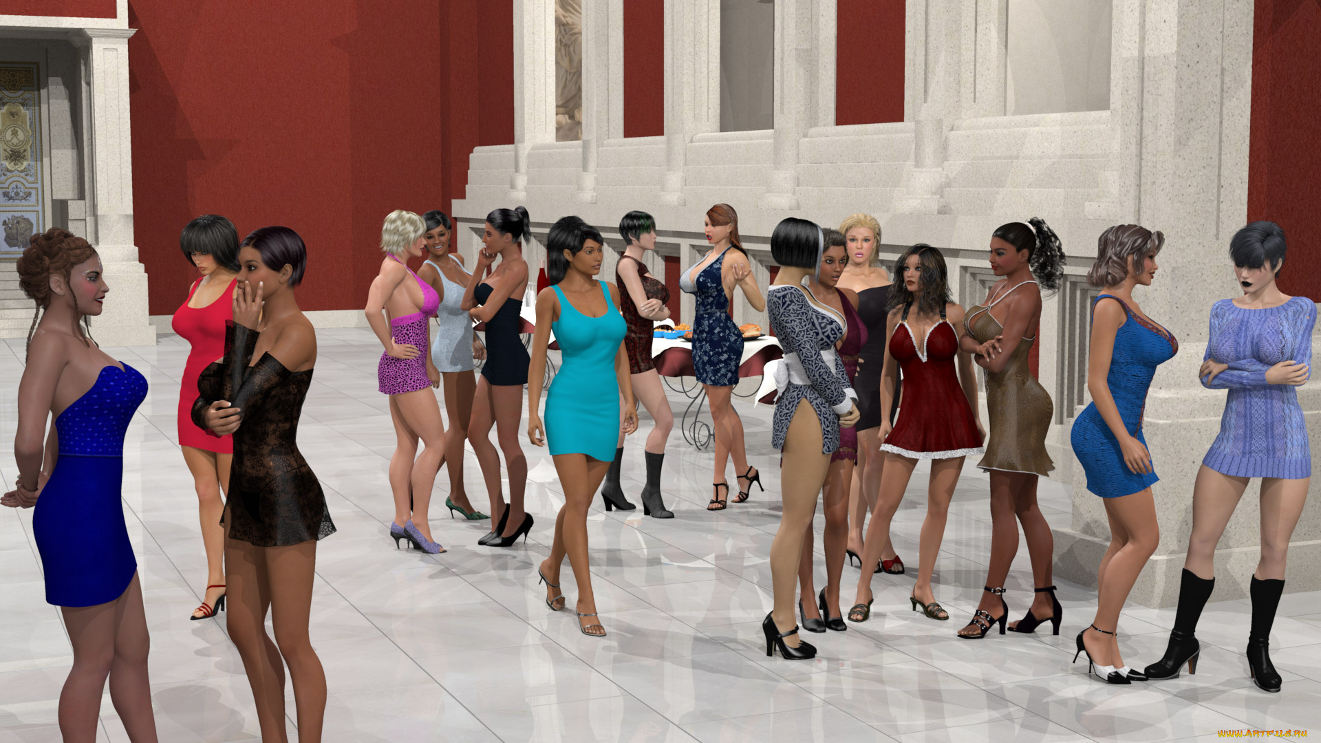 3д, графика, люди, , people, взгляд, девушки, фон