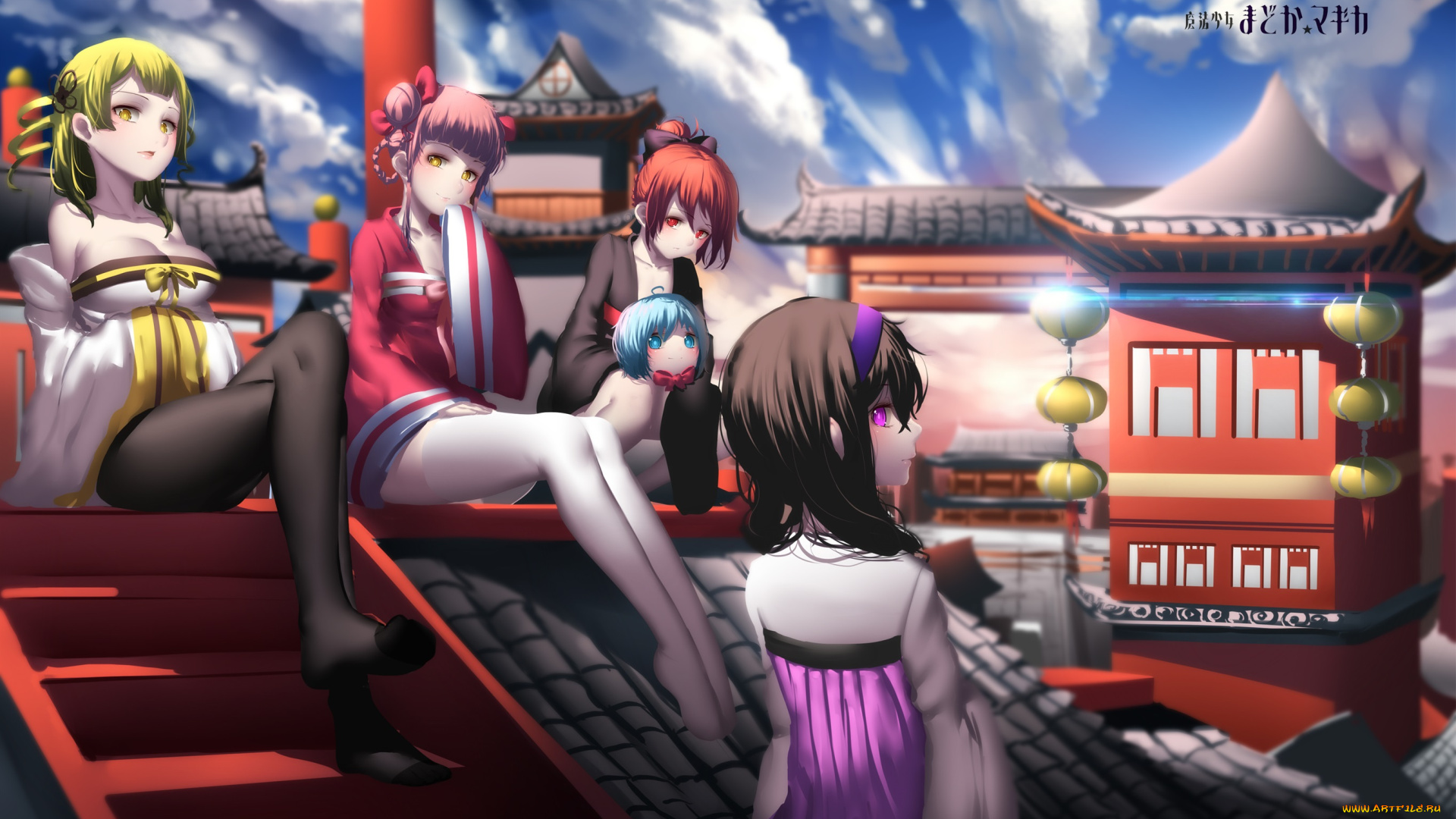 автор, , hk, , zxd0554, аниме, mahou, shoujo, madoka, magika, kaname, madoka, akemi, homura, mahou, shoujo, magica, tomoe, mami, sakura, kyouko, miki, sayaka