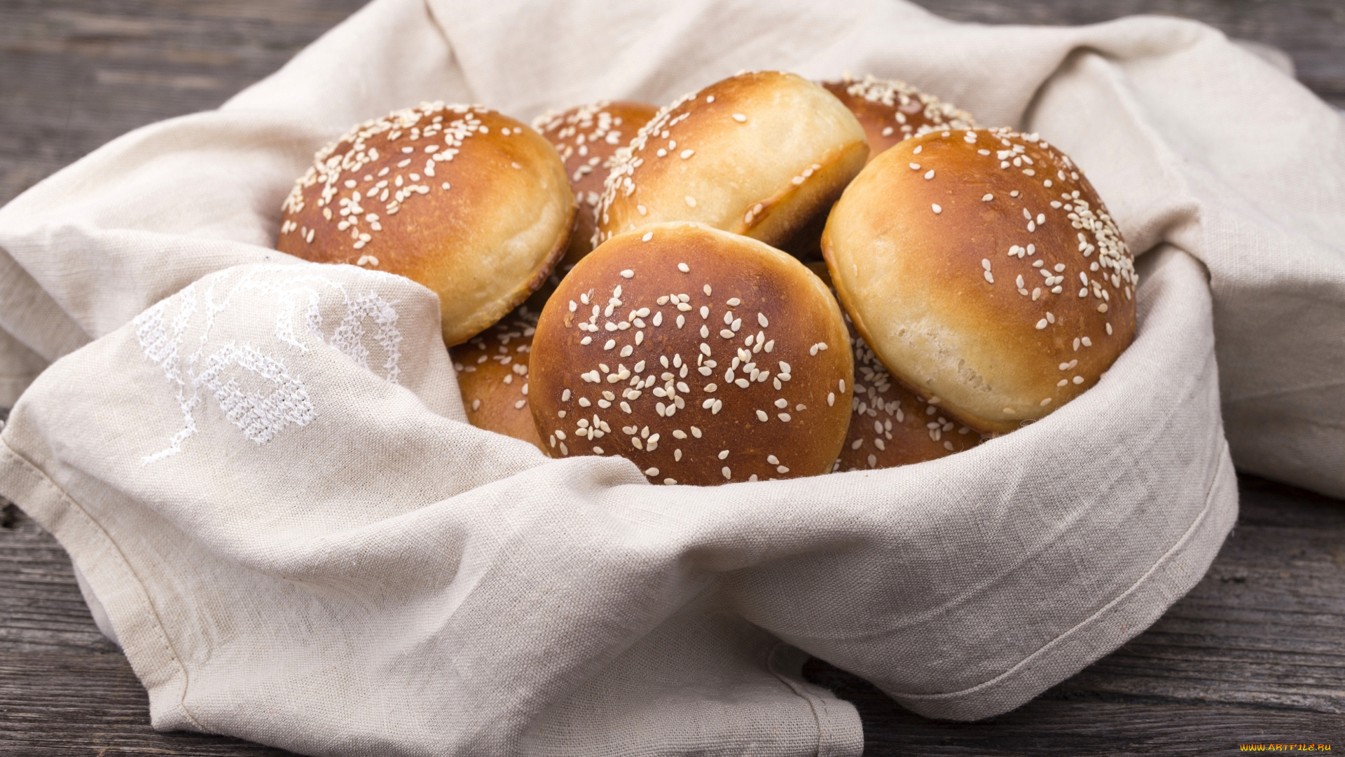 еда, хлеб, , выпечка, полотенце, сдоба, кунжут, булочки