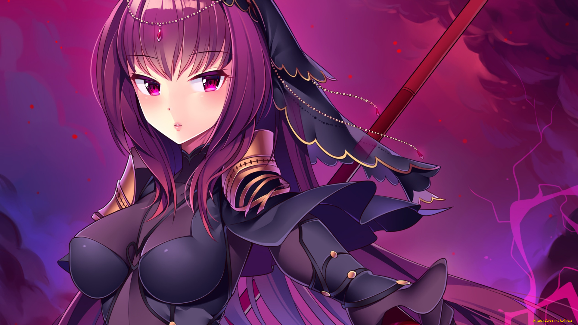 аниме, fate, stay, night, фон, взгляд, девушка