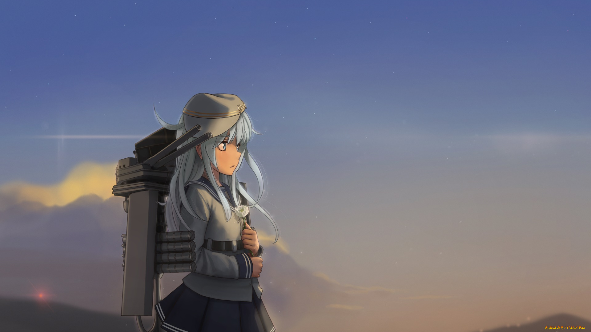 аниме, kantai, collection, фон, взгляд, девушка