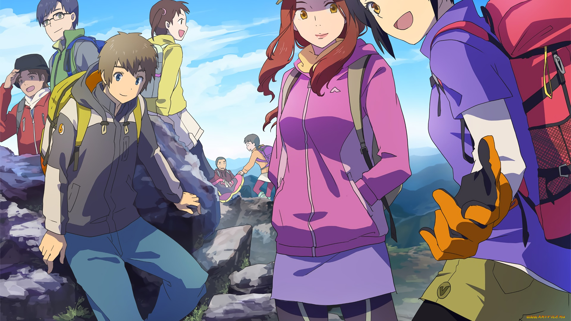 аниме, kimi, no, na, wa, фон, взгляд, девушки