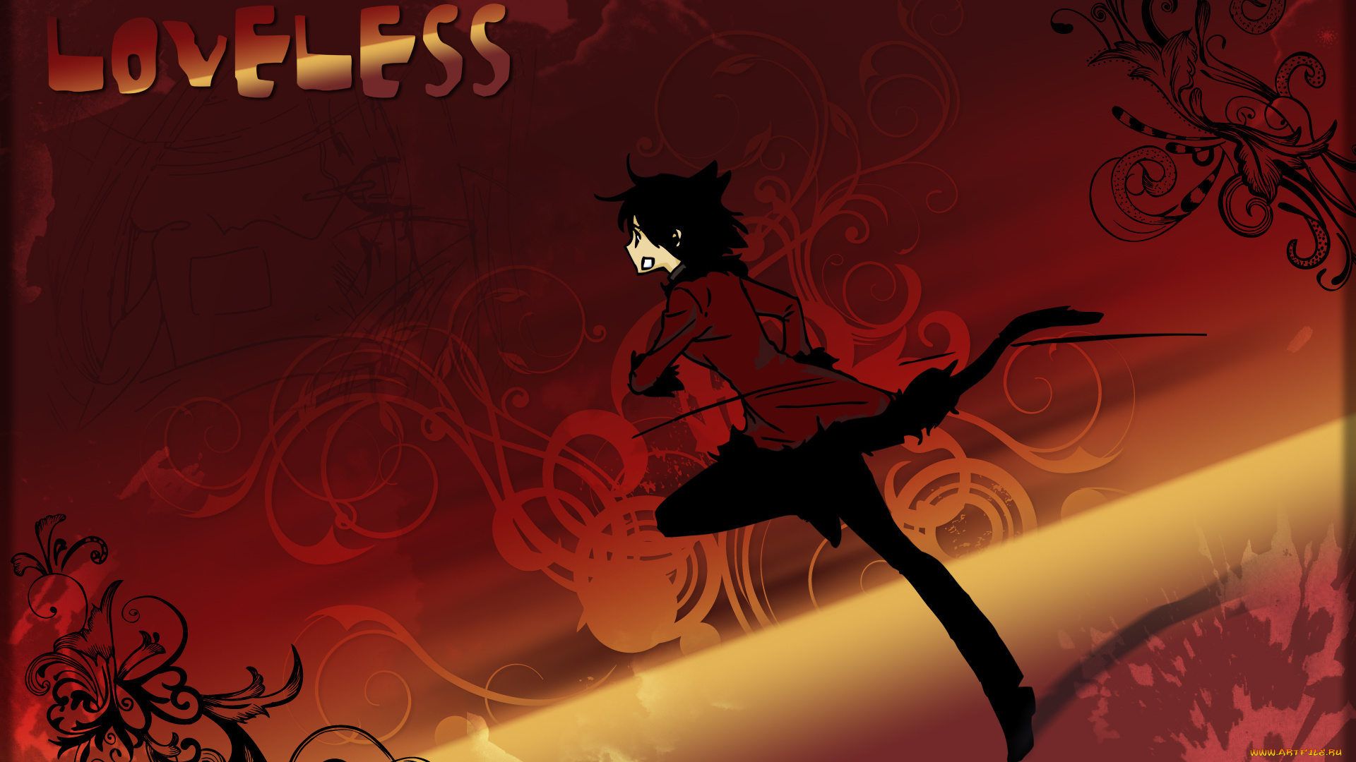 аниме, loveless, нелюбимый, ритцка, аояги, бег, узоры