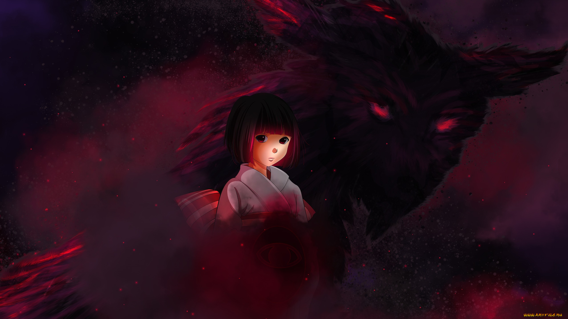 аниме, noragami, фон, взгляд, девушка