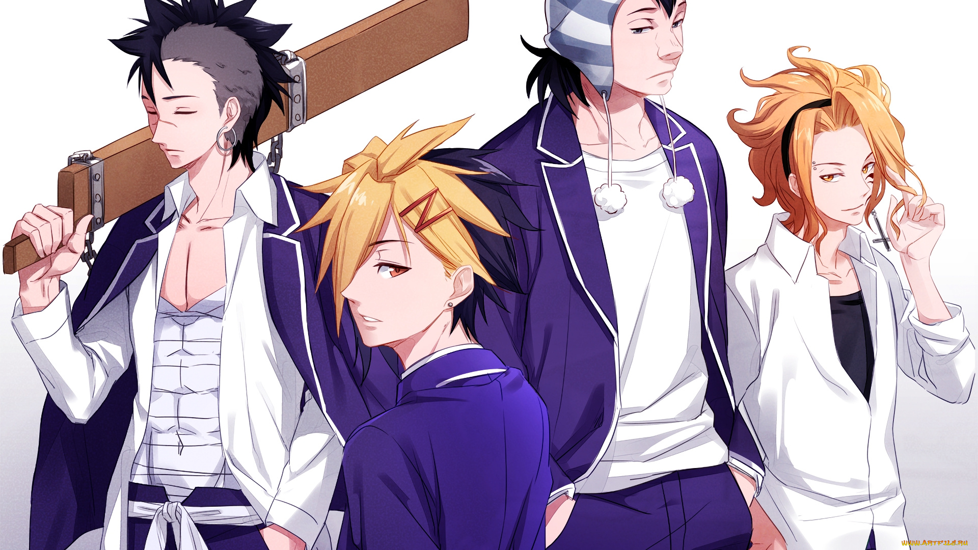 аниме, shokugeki, no, soma, оружие, фон, взгляд, парни