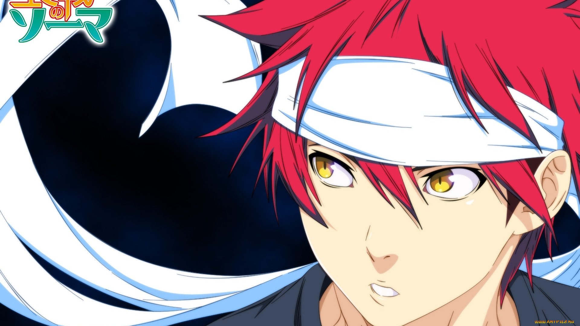 аниме, shokugeki, no, soma, взгляд, парень, фон