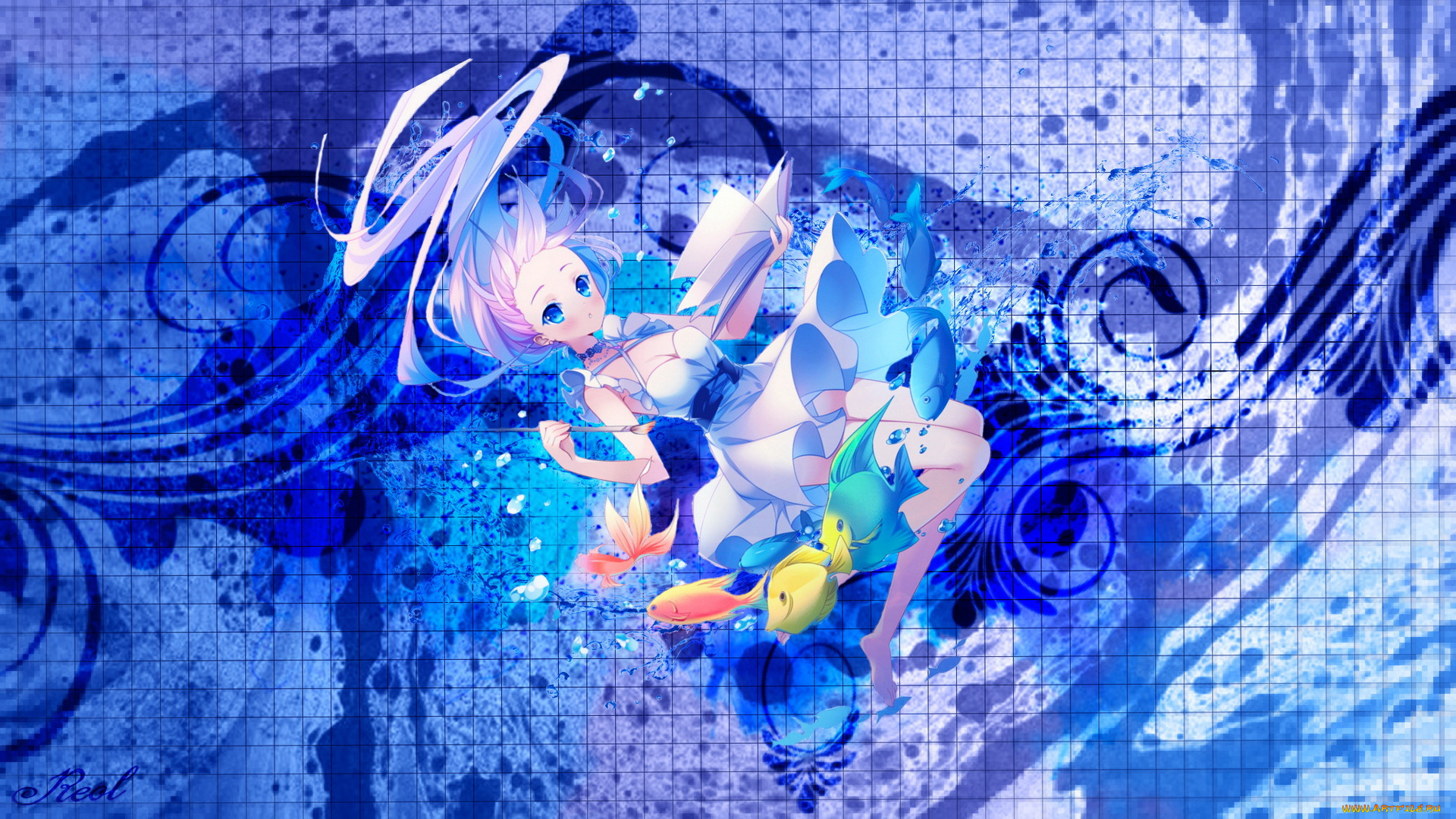 аниме, unknown, , другое, фон, взгляд, девушка