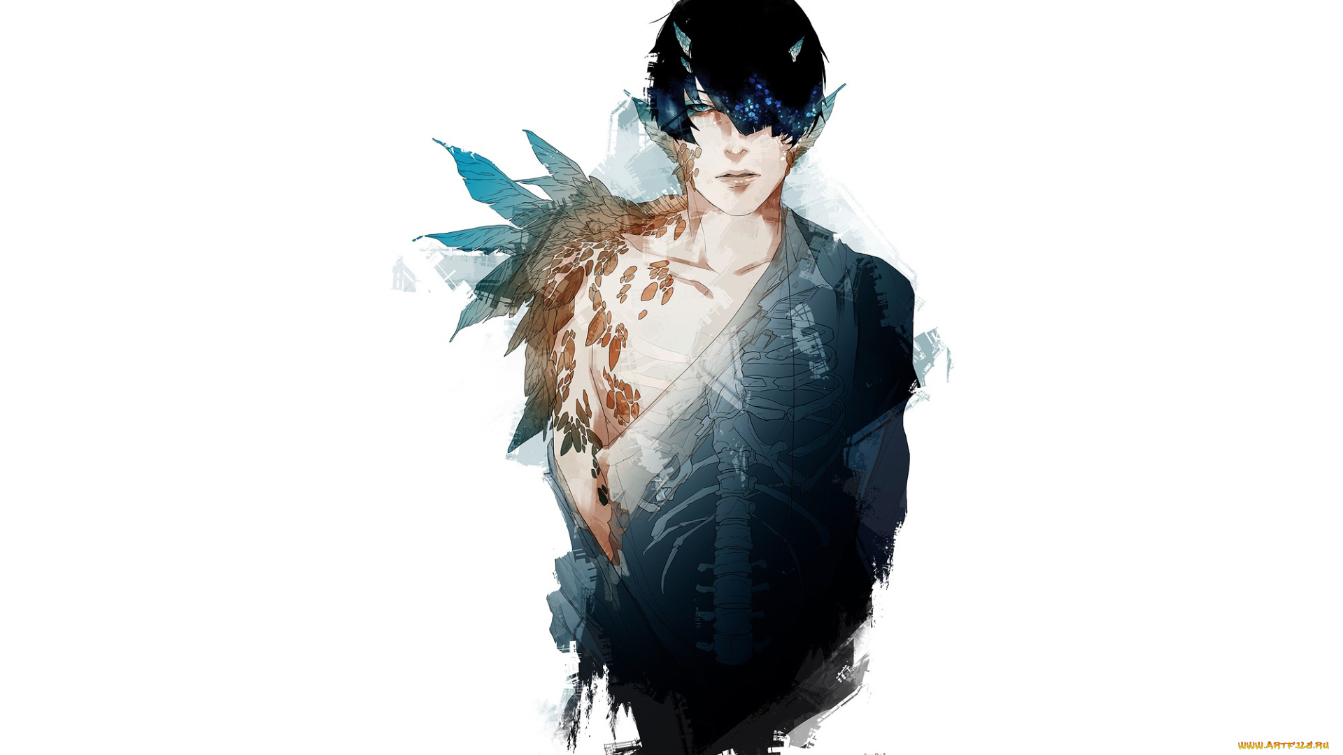 аниме, животные, , существа, парень