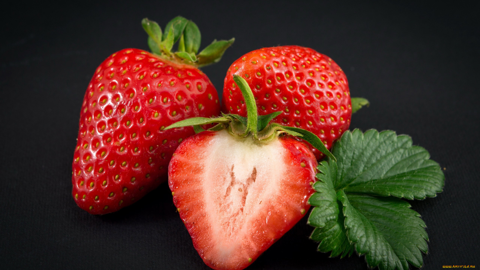 еда, клубника, , земляника, ягоды, трио