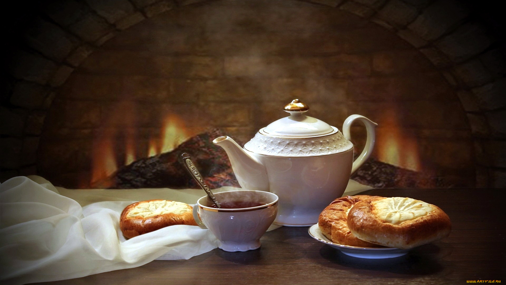 еда, напитки, , Чай, ватрушки, напиток, заварник