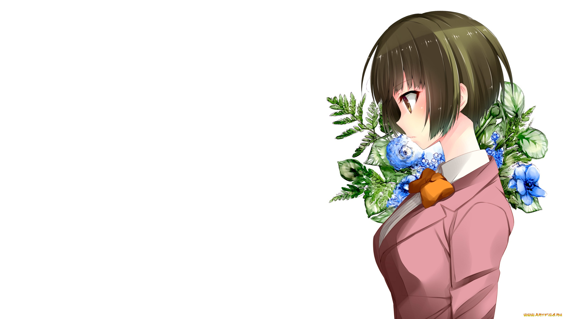 uq, holder, аниме, девушка, взгляд, фон