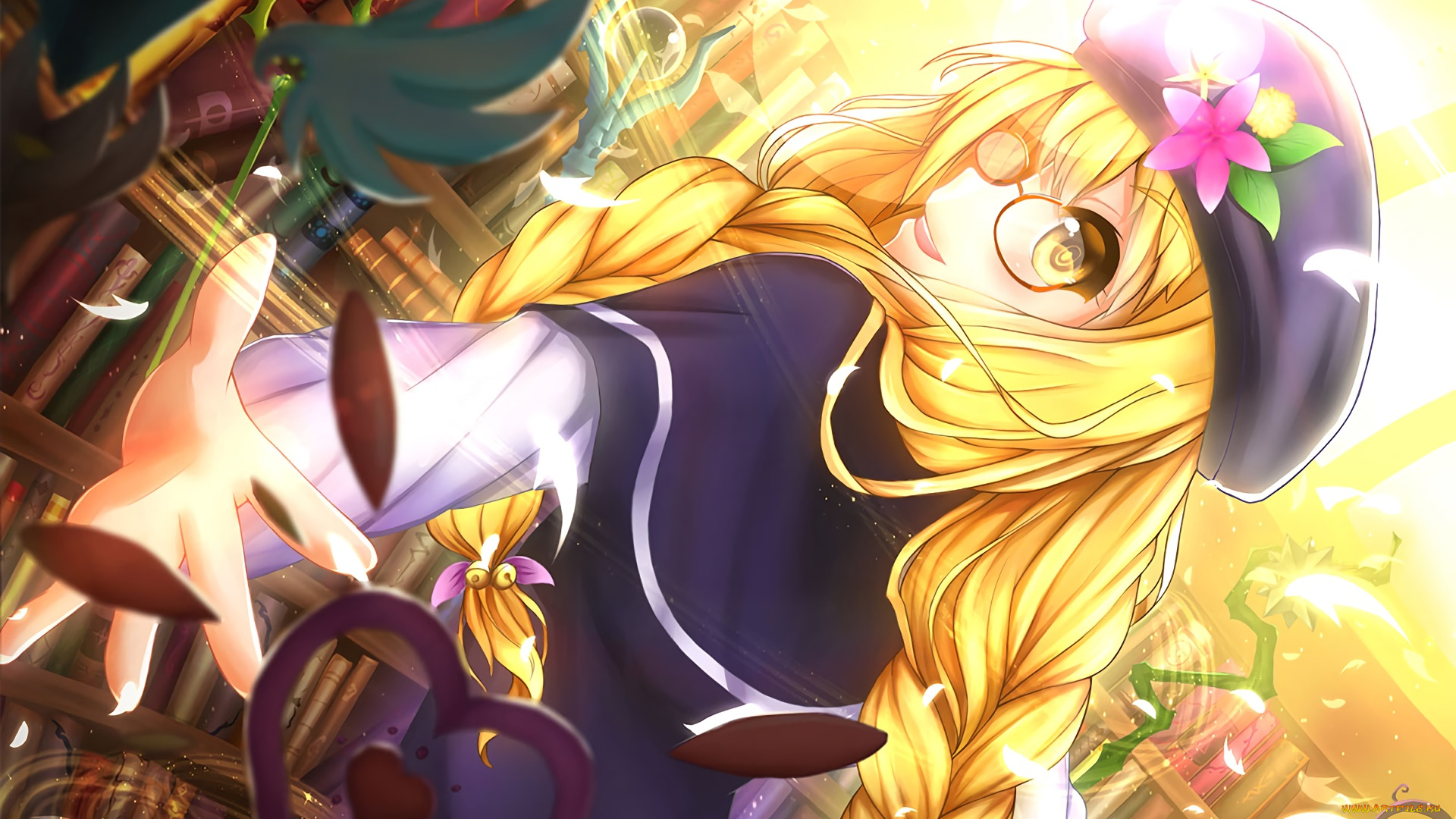 uq, holder, аниме, девушка, взгляд, фон