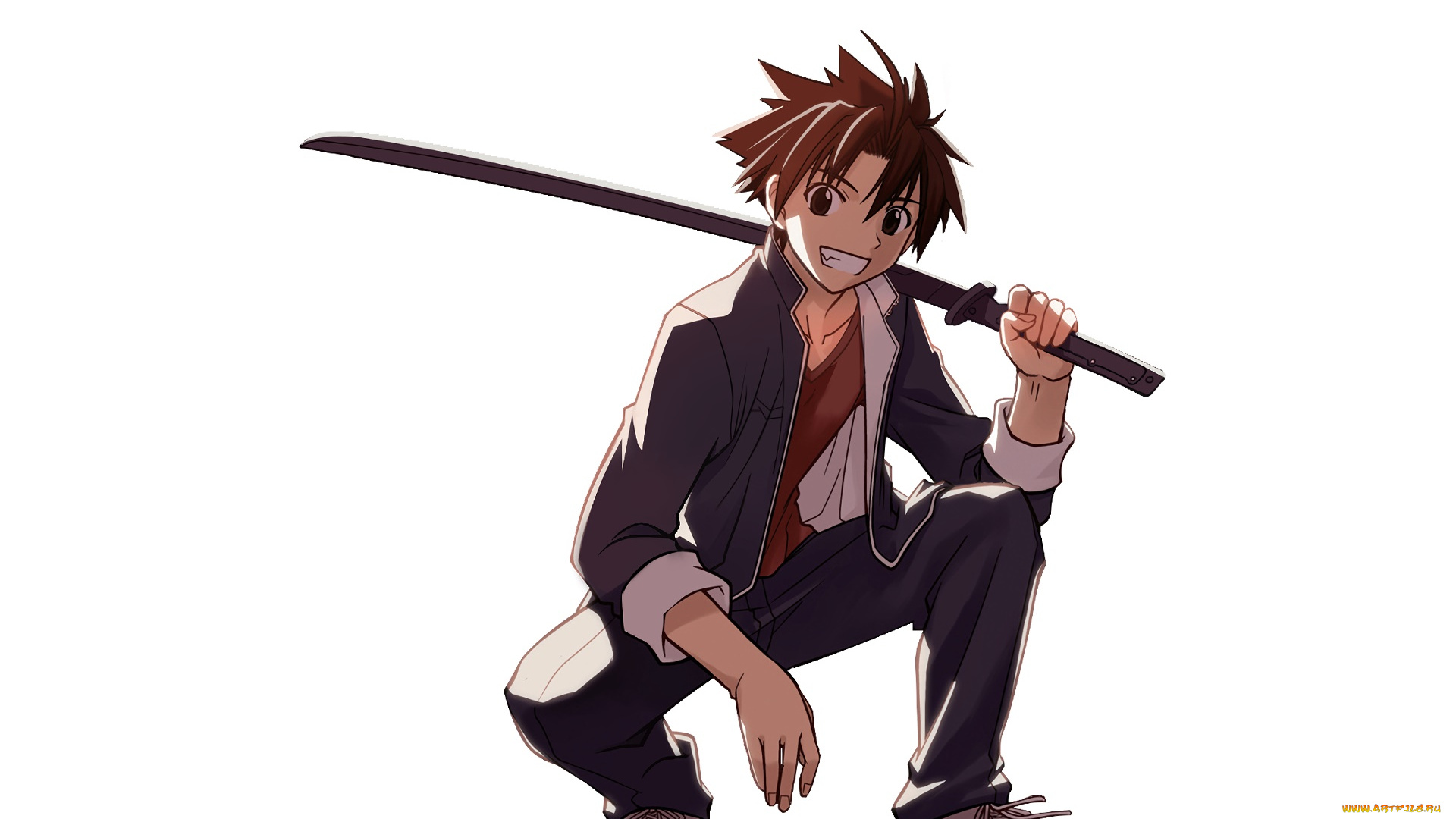 uq, holder, аниме, парень, взгляд, фон