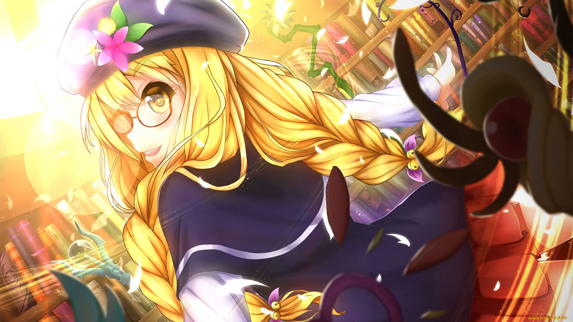 uq, holder, аниме, взгляд, девушка, фон